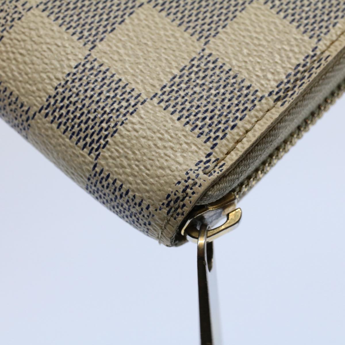 LOUIS VUITTON Damier Azur Zippy Wallet Long Wallet N63503 LV Auth 56094