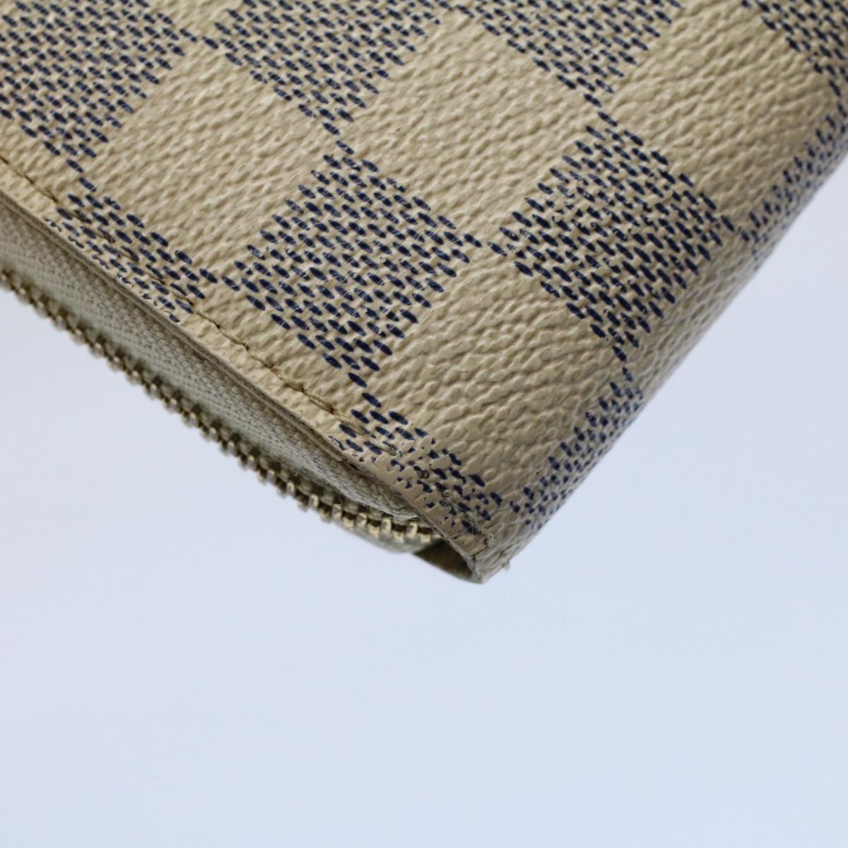 LOUIS VUITTON Damier Azur Zippy Wallet Long Wallet N63503 LV Auth 56094