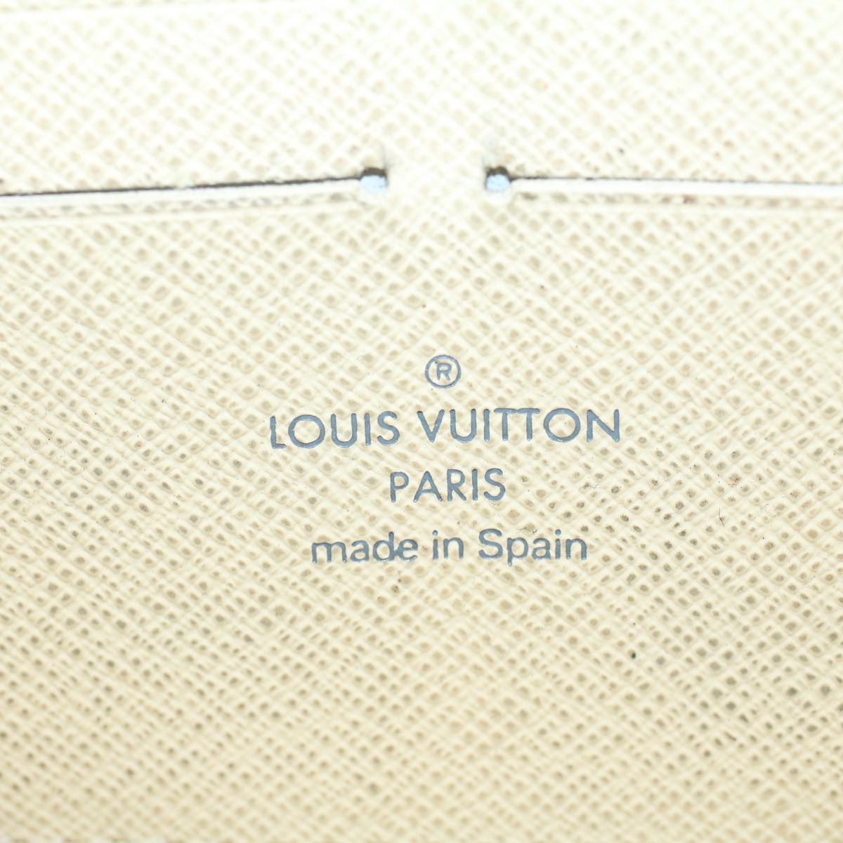 LOUIS VUITTON Damier Azur Zippy Wallet Long Wallet N63503 LV Auth 56094