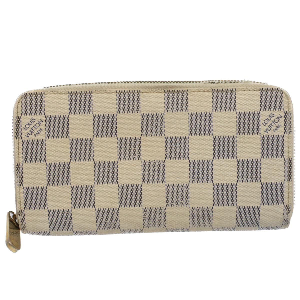 LOUIS VUITTON Damier Azur Zippy Wallet Long Wallet N63503 LV Auth 56094