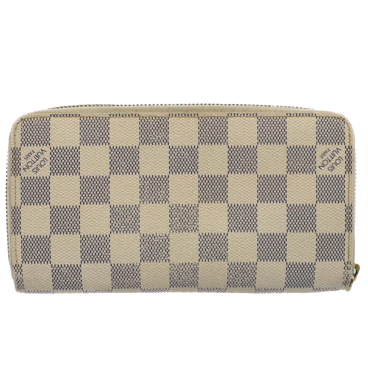 LOUIS VUITTON Damier Azur Zippy Wallet Long Wallet N63503 LV Auth 56094