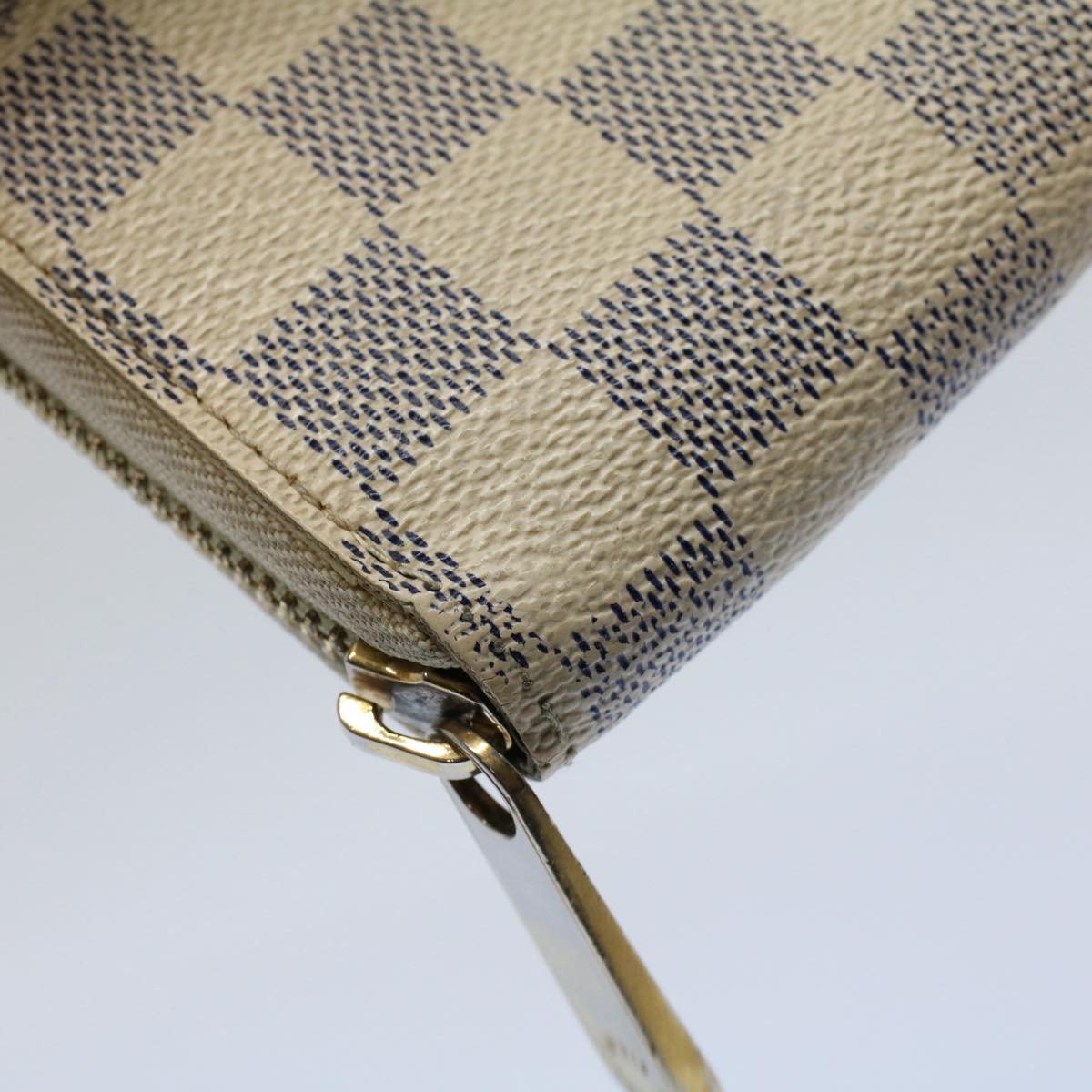 LOUIS VUITTON Damier Azur Zippy Wallet Long Wallet N63503 LV Auth 56094