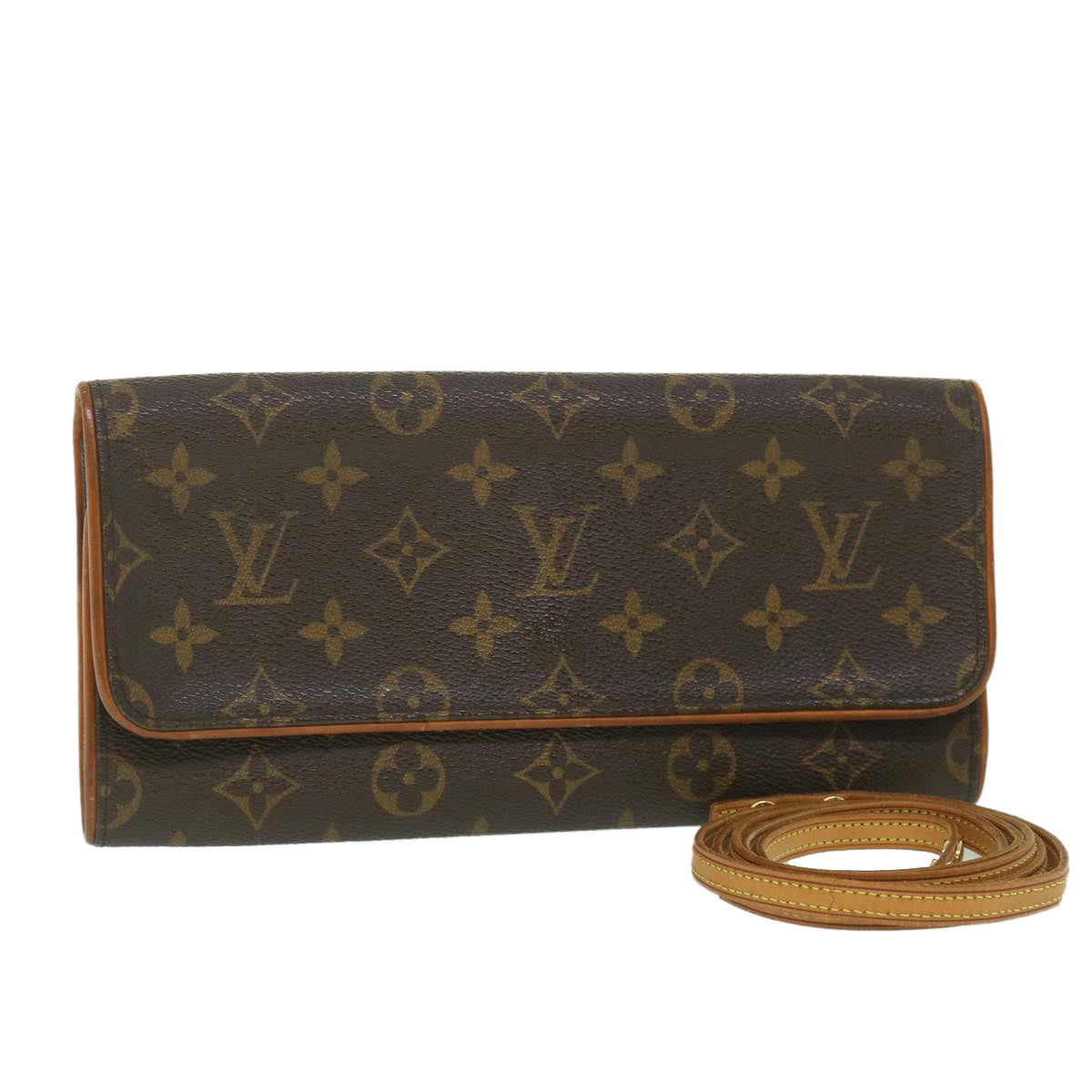 LOUIS VUITTON Monogram Pochette Twin GM Shoulder Bag M51852 LV Auth 56096