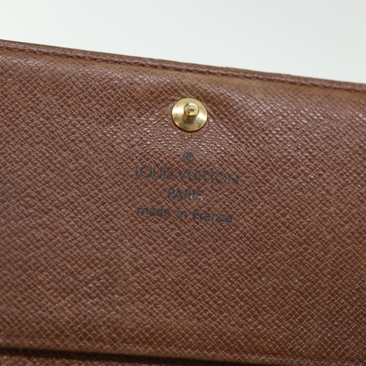 LOUIS VUITTON Monogram Porte Monnaie Billets Tresor Wallet M61730 LV Auth 56113