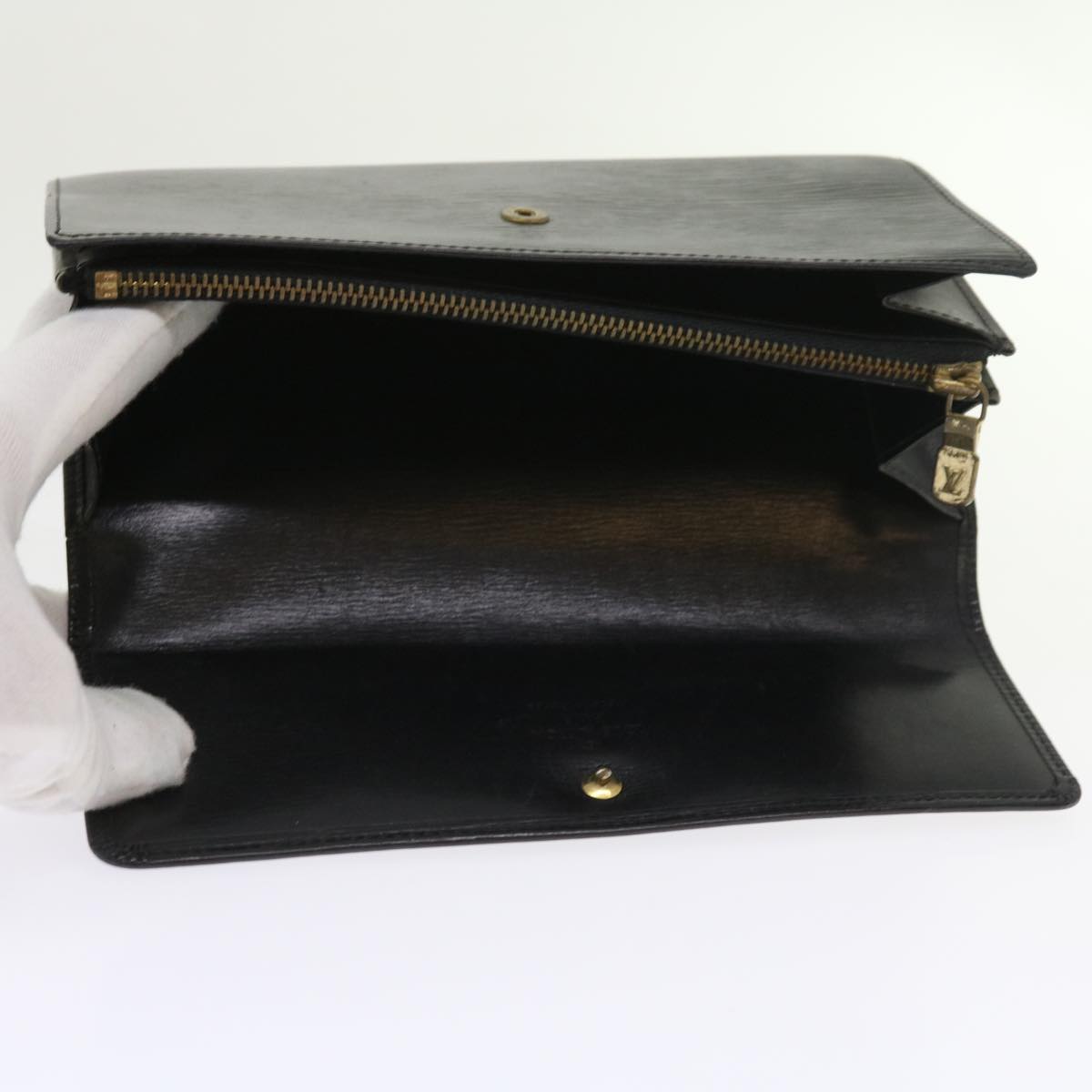 LOUIS VUITTON Epi Pochette Porte Monnaie Credit Wallet Noir M63572 LV Auth 56119