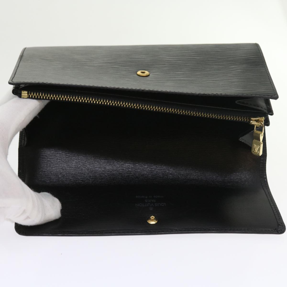 LOUIS VUITTON Epi Pochette Porte Monnaie Credit Wallet Noir M63572 LV Auth 56120