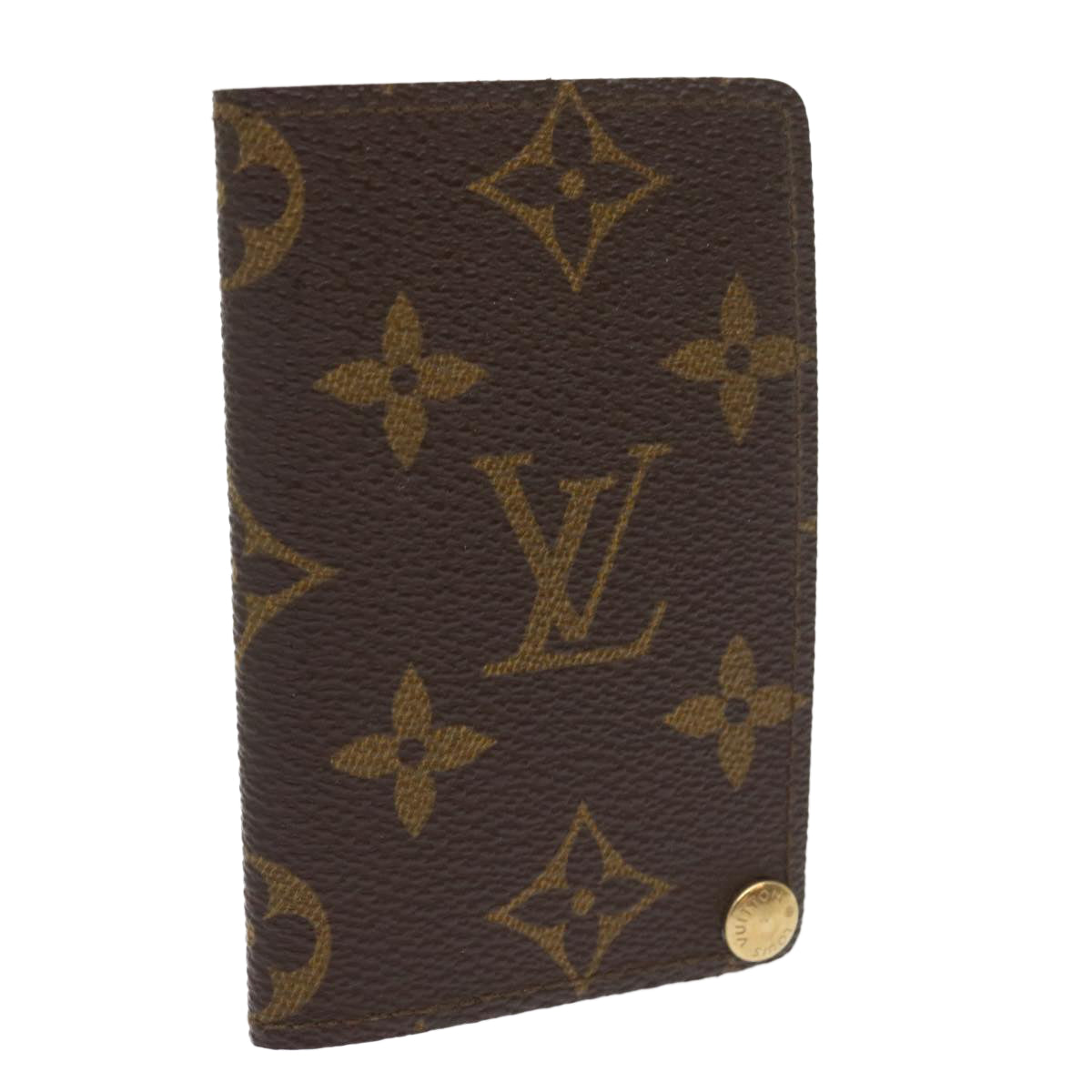 LOUIS VUITTON Monogram Porte Cartes Credit Pression Card Case M60937 Auth 56122