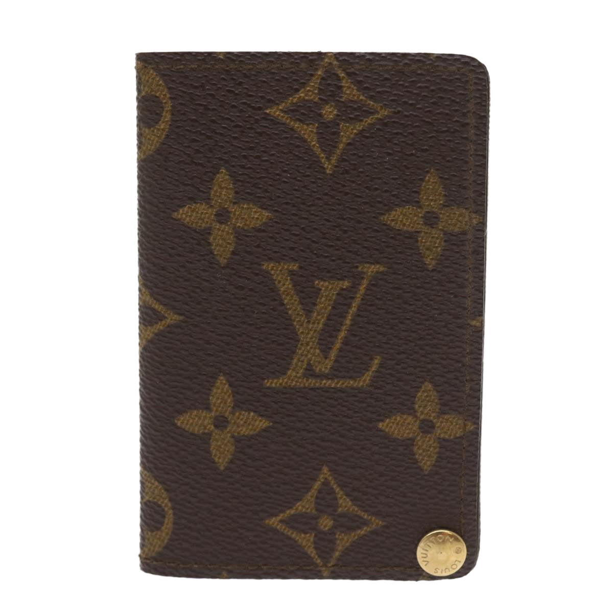 LOUIS VUITTON Monogram Porte Cartes Credit Pression Card Case M60937 Auth 56122