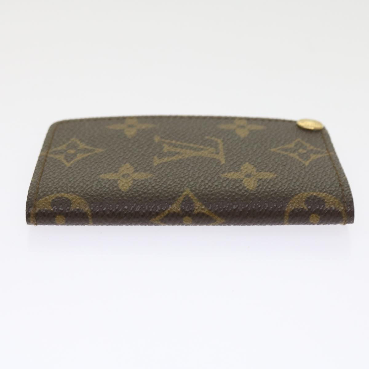 LOUIS VUITTON Monogram Porte Cartes Credit Pression Card Case M60937 Auth 56122