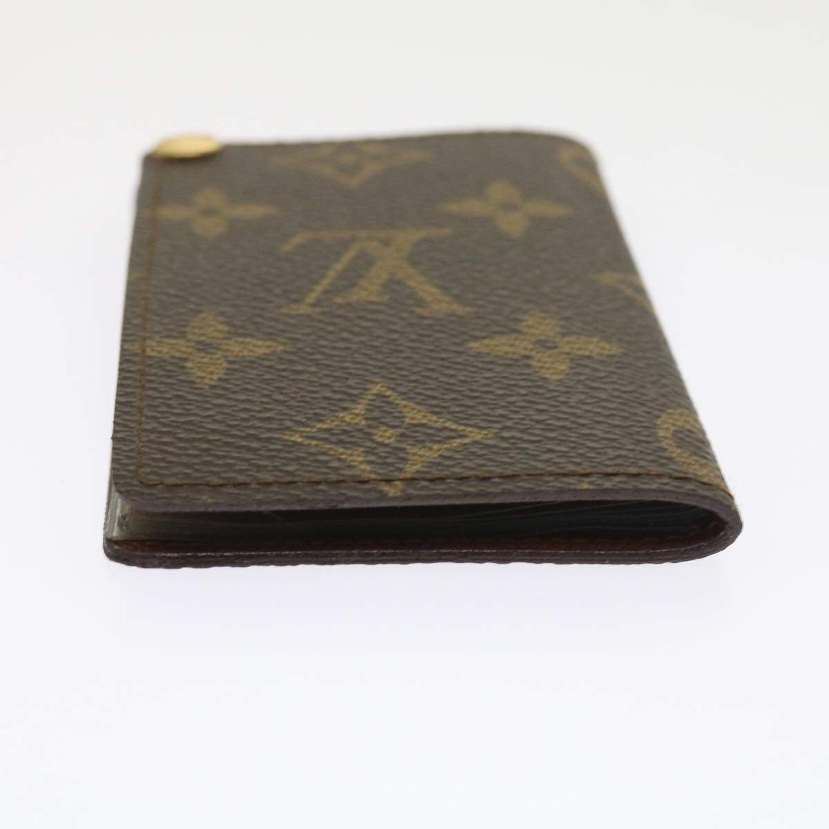 LOUIS VUITTON Monogram Porte Cartes Credit Pression Card Case M60937 Auth 56122