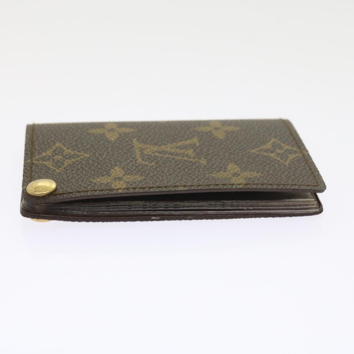 LOUIS VUITTON Monogram Porte Cartes Credit Pression Card Case M60937 Auth 56122