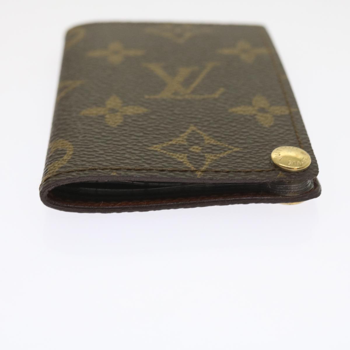 LOUIS VUITTON Monogram Porte Cartes Credit Pression Card Case M60937 Auth 56122