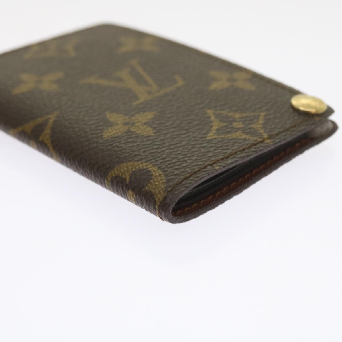 LOUIS VUITTON Monogram Porte Cartes Credit Pression Card Case M60937 Auth 56122