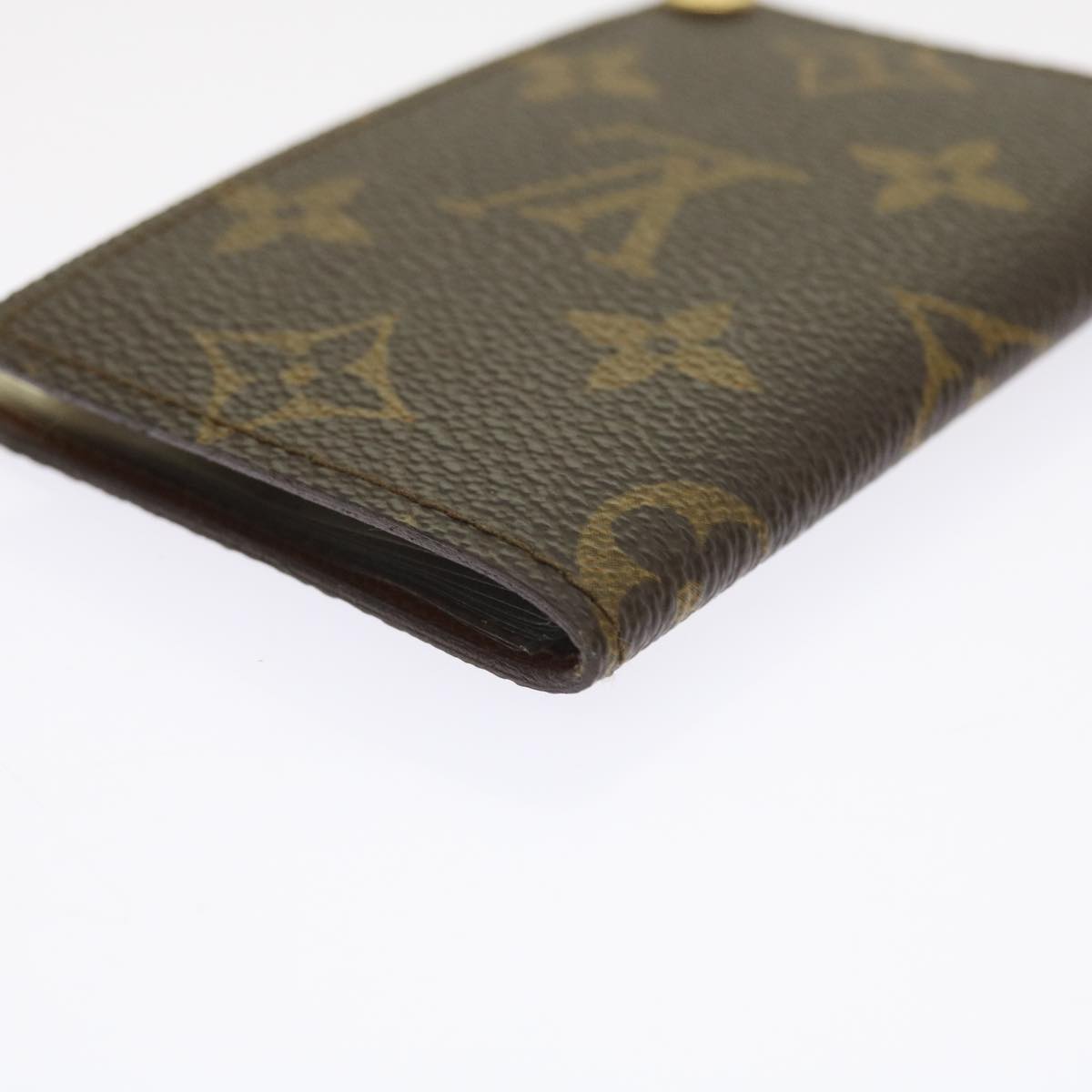 LOUIS VUITTON Monogram Porte Cartes Credit Pression Card Case M60937 Auth 56122