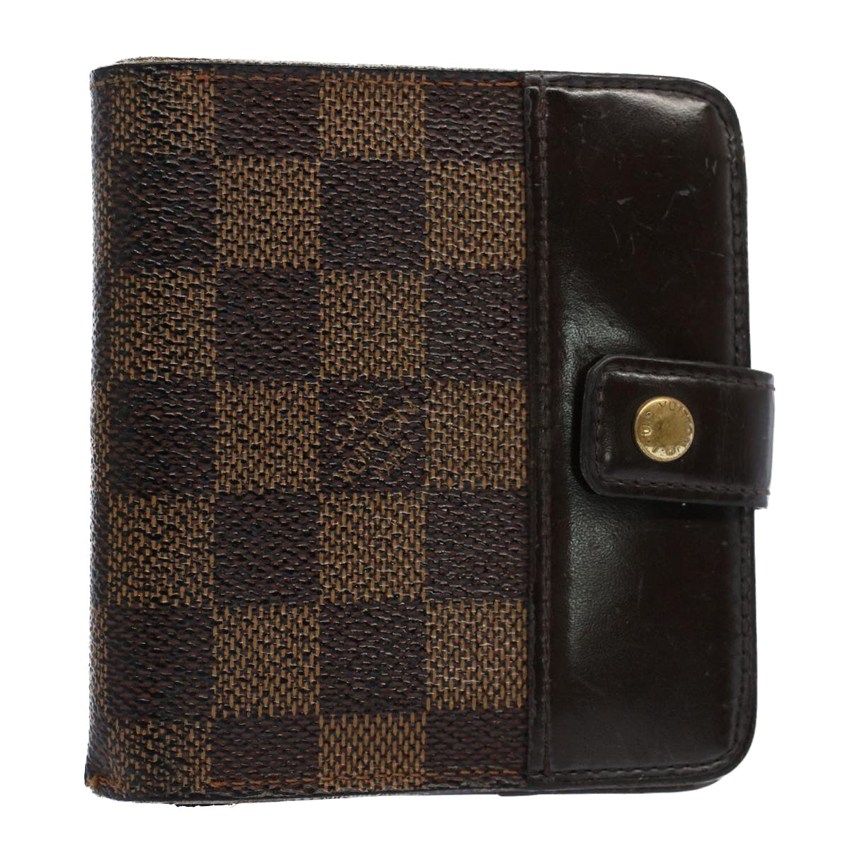 LOUIS VUITTON Damier Ebene Compact Zip Wallet N61668 LV Auth 56148