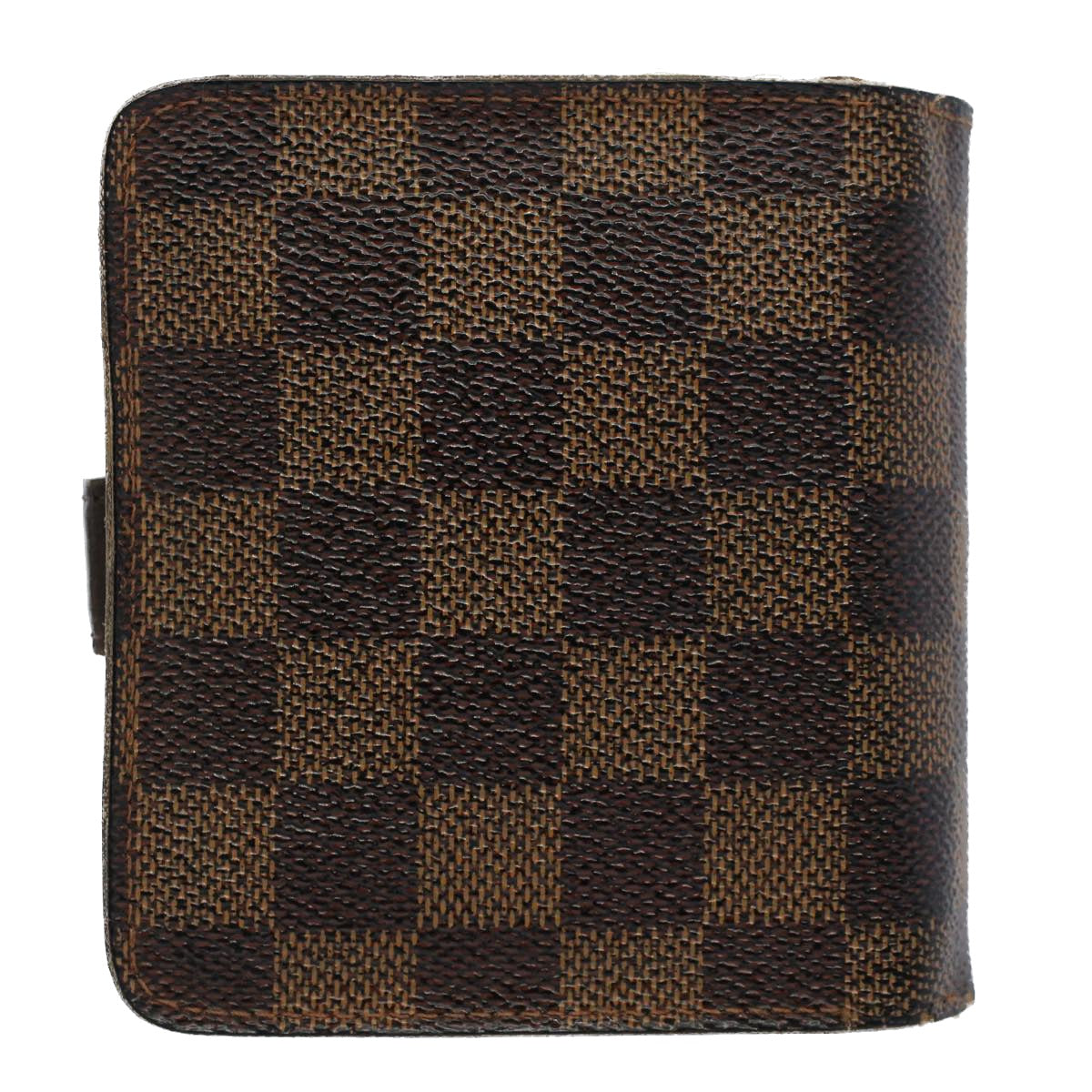 LOUIS VUITTON Damier Ebene Compact Zip Wallet N61668 LV Auth 56148