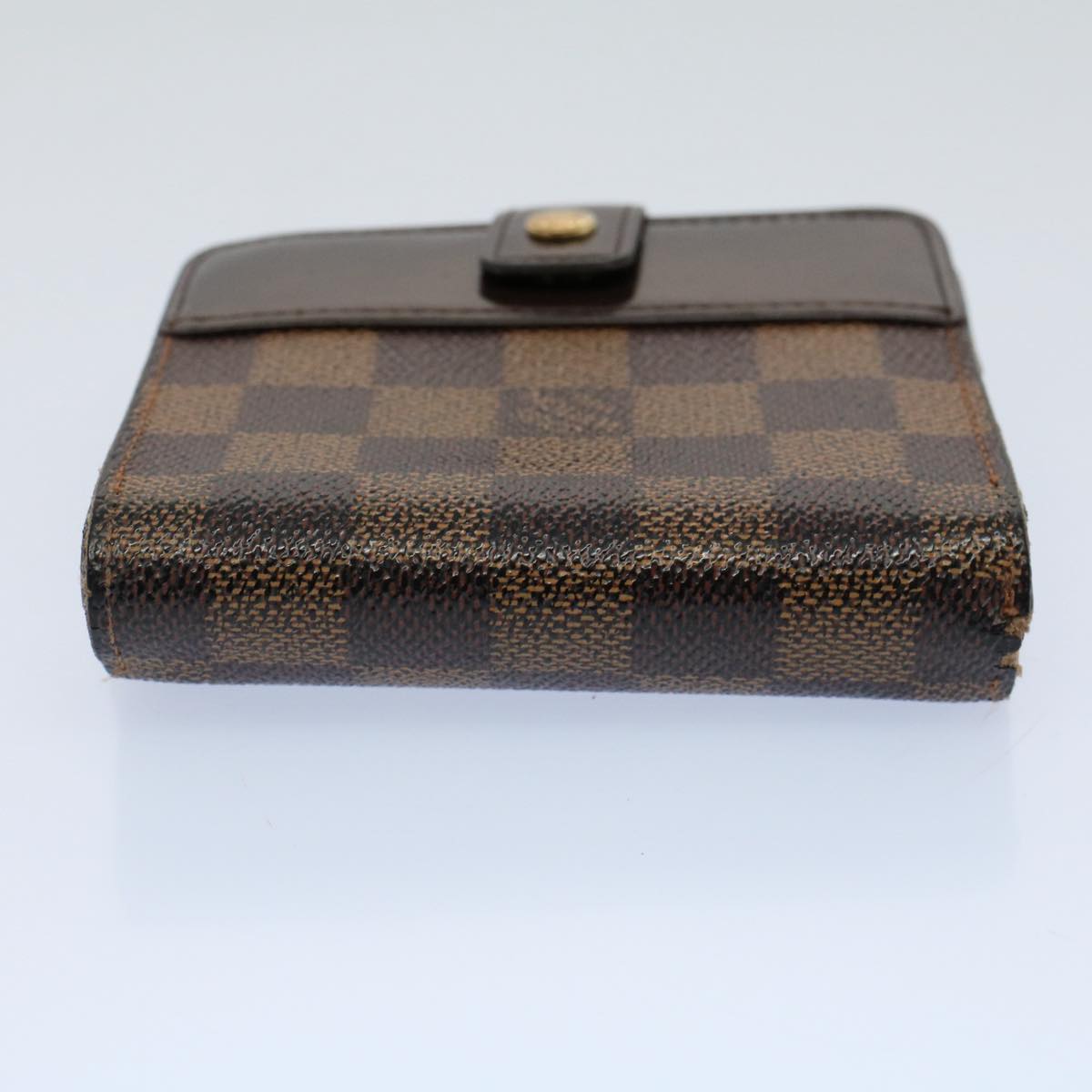 LOUIS VUITTON Damier Ebene Compact Zip Wallet N61668 LV Auth 56148