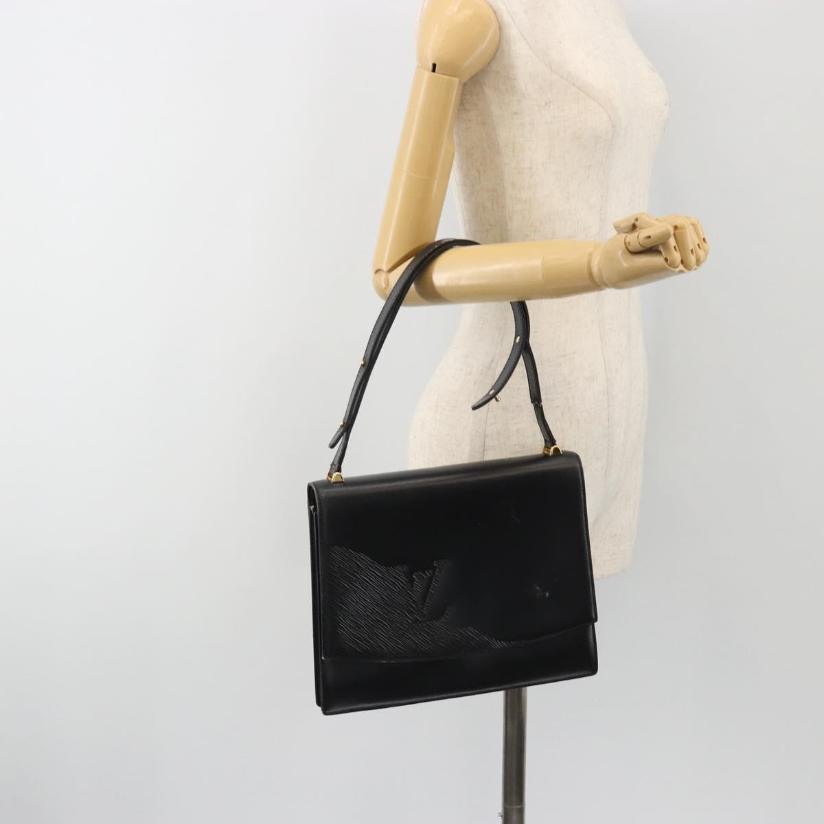 LOUIS VUITTON Opera Line Delph Shoulder Bag Leather Black M63932 LV Auth 56152