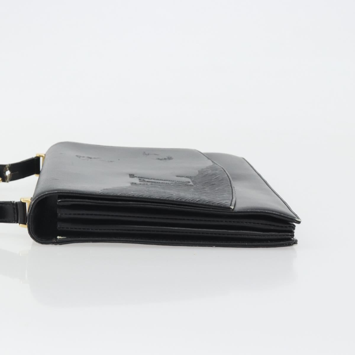 LOUIS VUITTON Opera Line Delph Shoulder Bag Leather Black M63932 LV Auth 56152