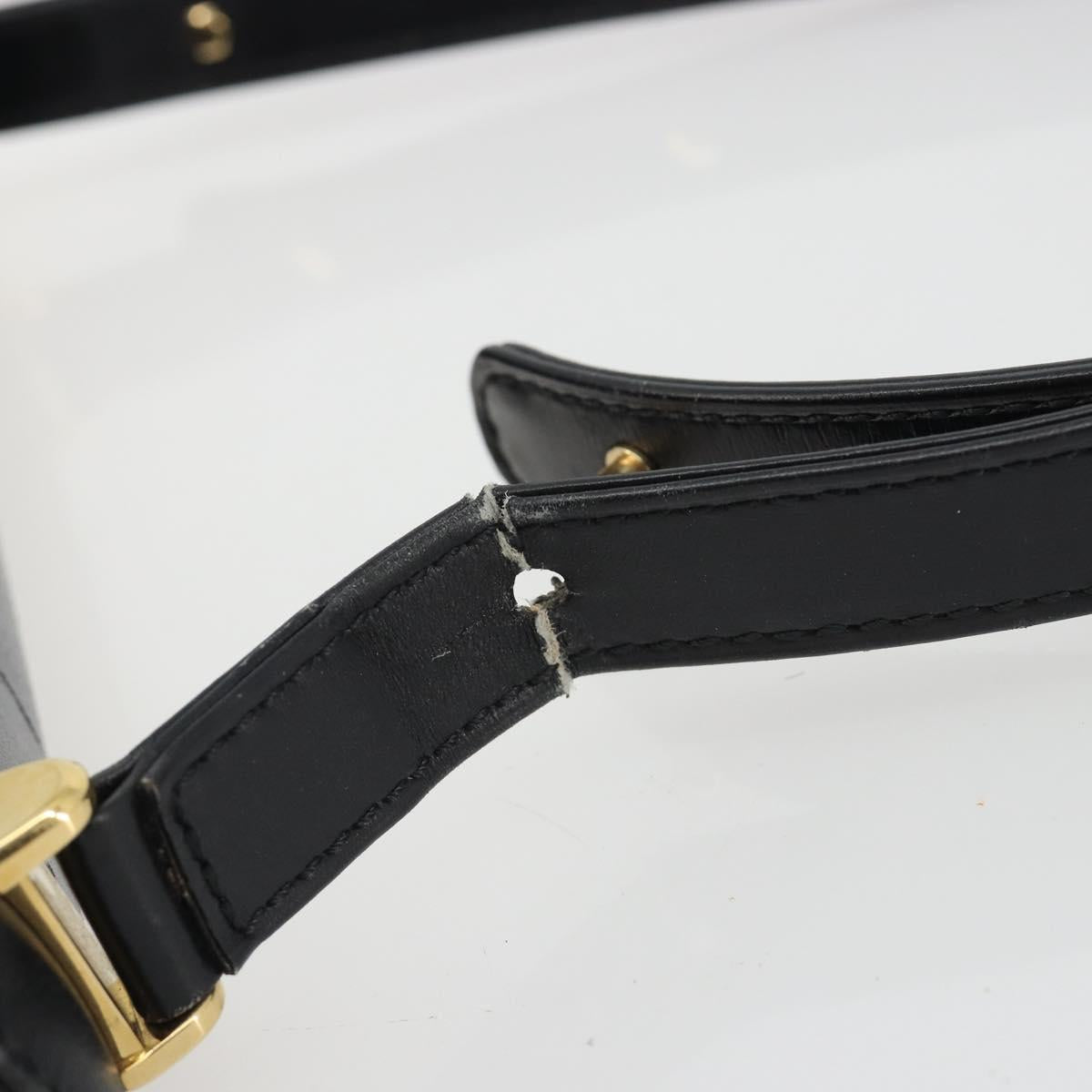 LOUIS VUITTON Opera Line Delph Shoulder Bag Leather Black M63932 LV Auth 56152