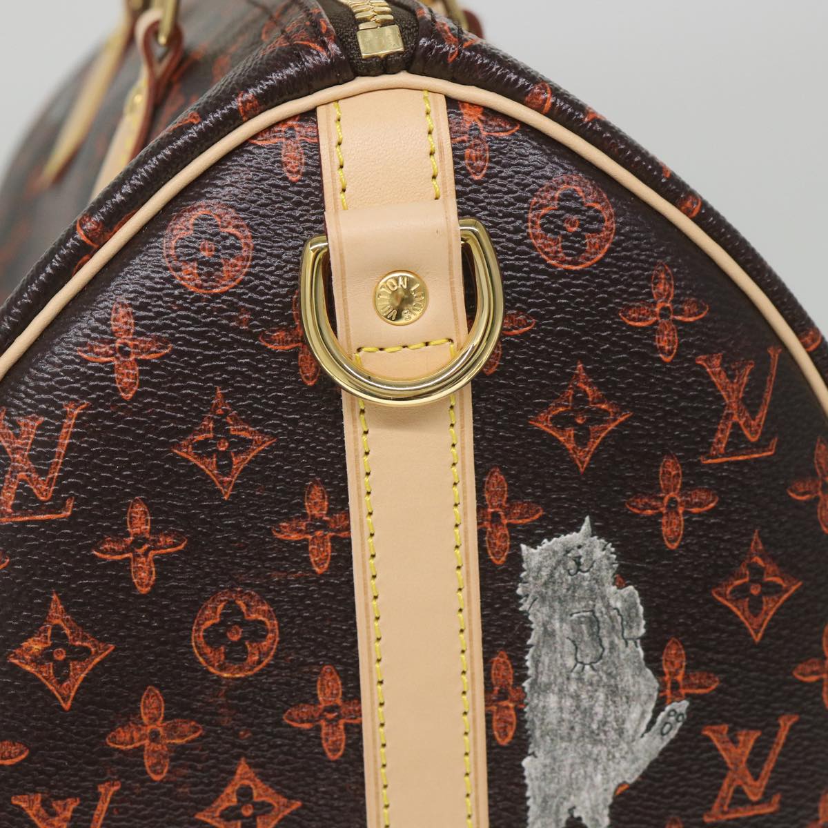 LOUIS VUITTON Catgram Speedy Bandouliere 30 Hand Bag Brown M44401 LV Auth 56154A