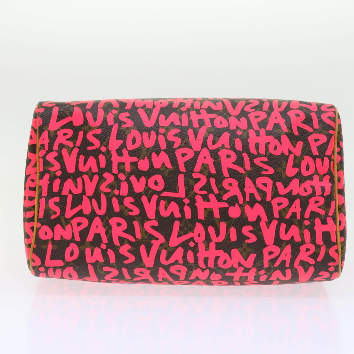 LOUIS VUITTON Monogram Graffiti Speedy 30 Hand Bag Pink M93704 LV Auth 56156A