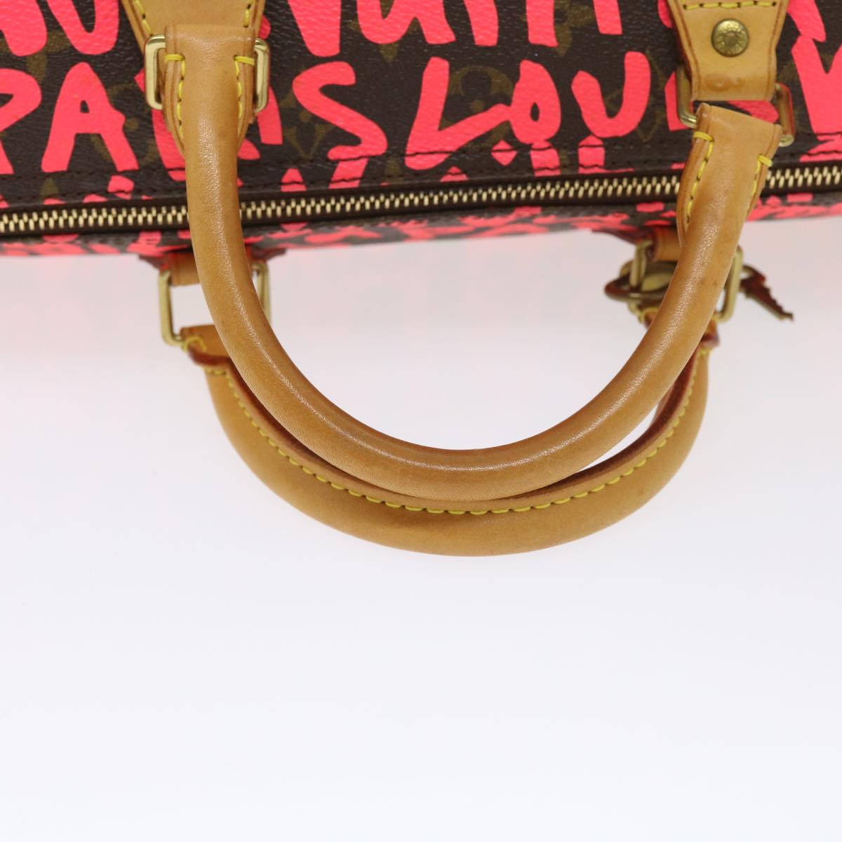 LOUIS VUITTON Monogram Graffiti Speedy 30 Hand Bag Pink M93704 LV Auth 56156A