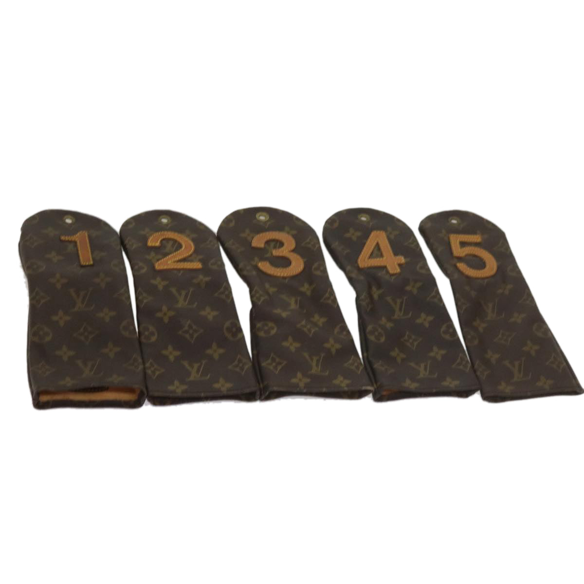 LOUIS VUITTON Monogram Golf Head Cover Pouch No.1,2,3,4,5 5Set LV Auth 56157