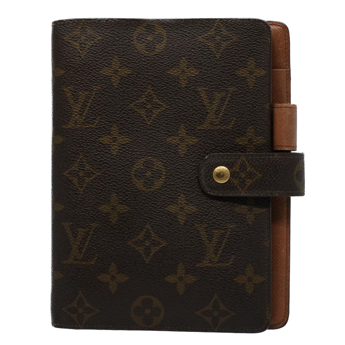 LOUIS VUITTON Monogram Agenda MM Day Planner Cover R20105 LV Auth 56170