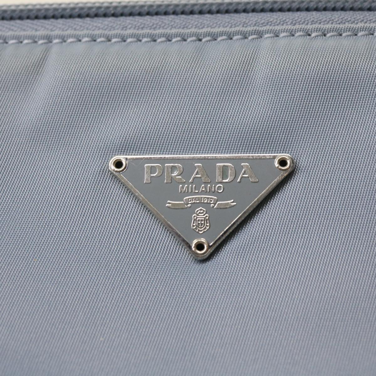 PRADA Accessory Pouch Nylon Light Blue Auth 56182