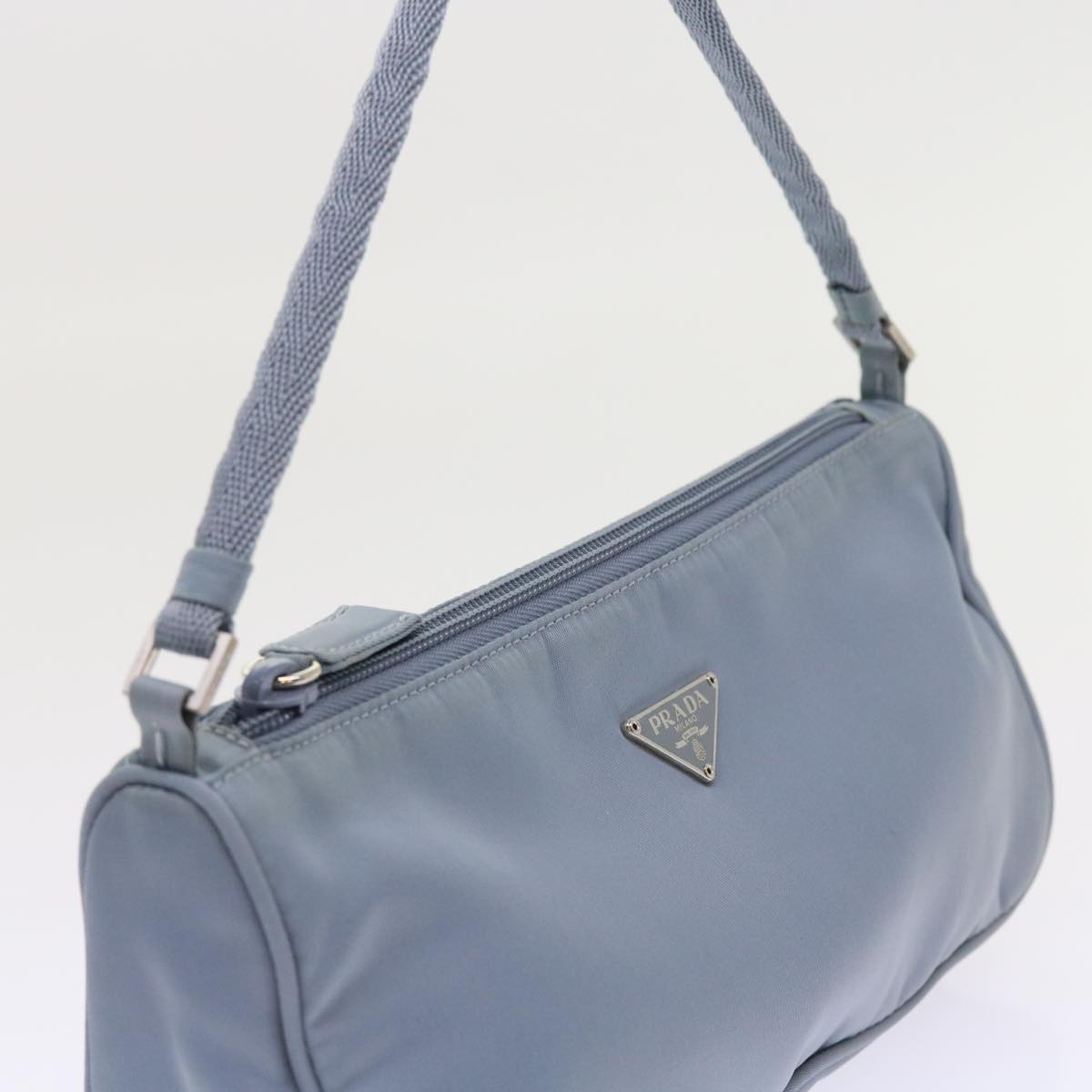 PRADA Accessory Pouch Nylon Light Blue Auth 56182