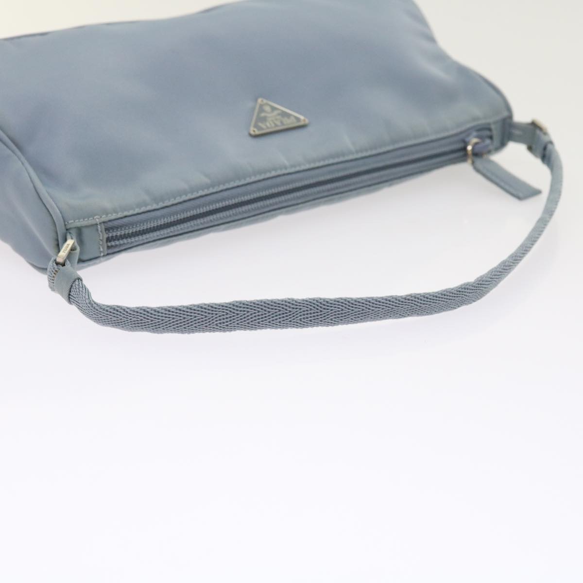 PRADA Accessory Pouch Nylon Light Blue Auth 56182