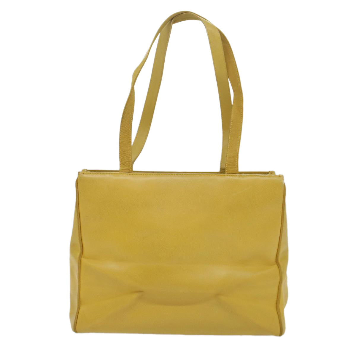 Salvatore Ferragamo Tote Bag Leather Yellow Auth 56193