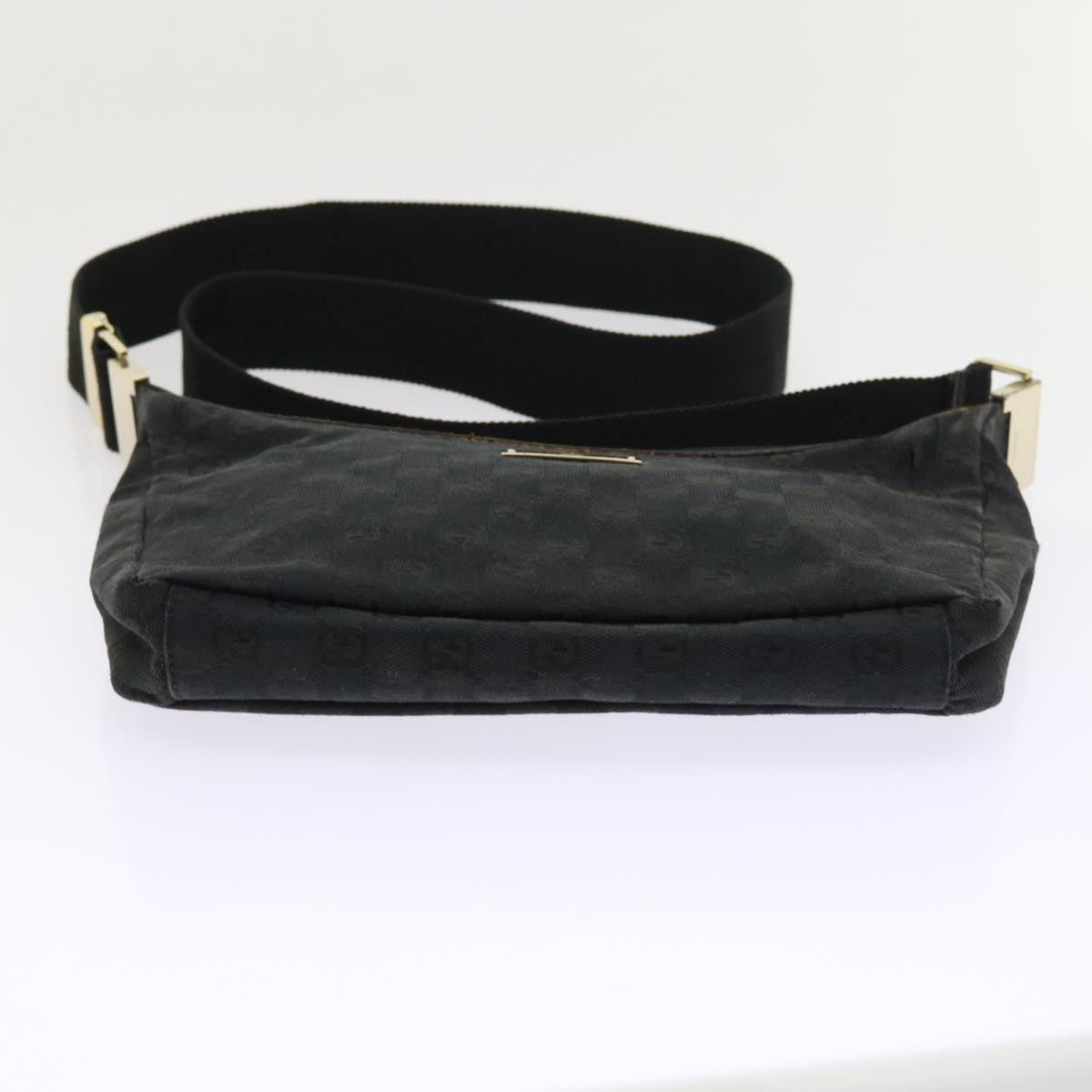 GUCCI GG Canvas Shoulder Bag Black 019 0433 Auth 56218