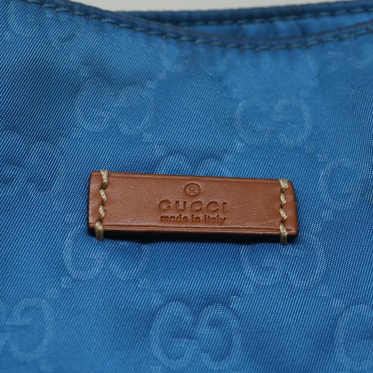 GUCCI GG Canvas Tote Bag Blue 286198 Auth 56293