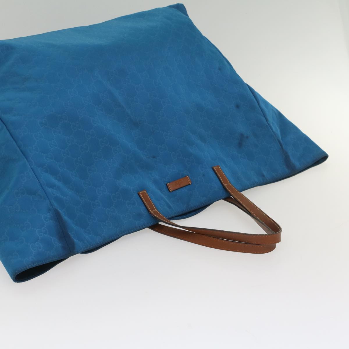 GUCCI GG Canvas Tote Bag Blue 286198 Auth 56293