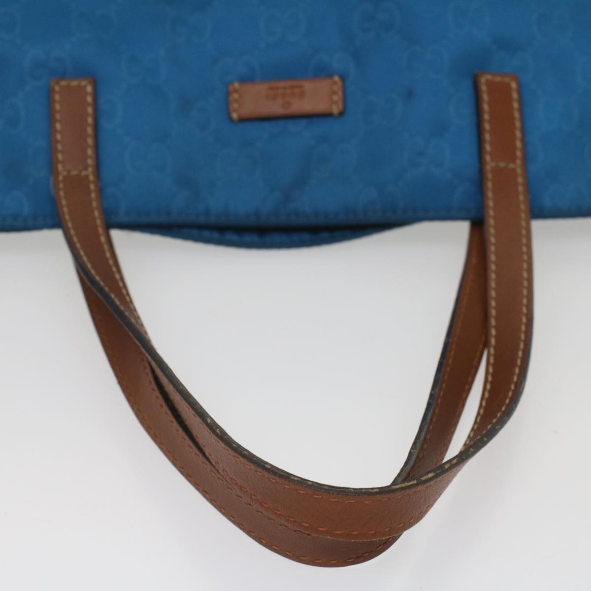 GUCCI GG Canvas Tote Bag Blue 286198 Auth 56293