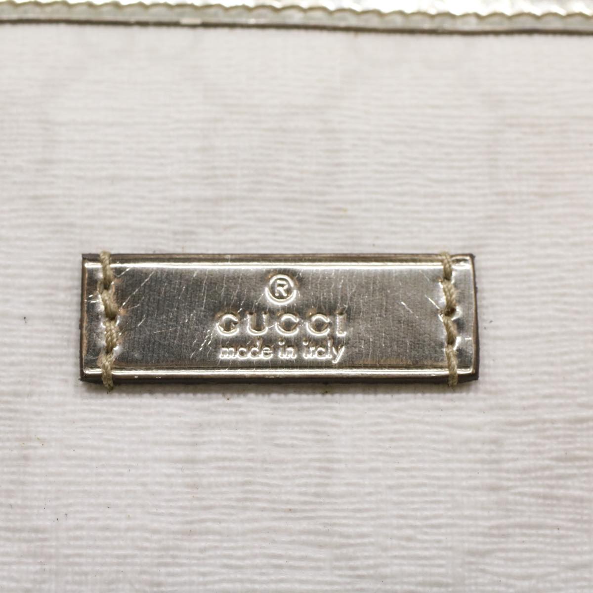 GUCCI GG Supreme Hand Bag PVC Leather White 189899 Auth 56294