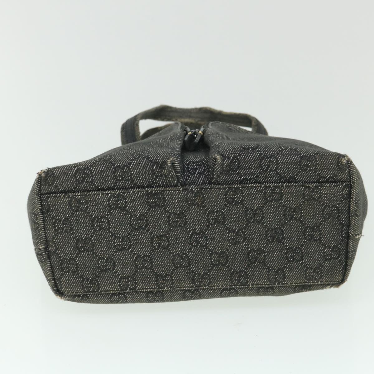 GUCCI GG Canvas Hand Bag Gray 105650 Auth 56318