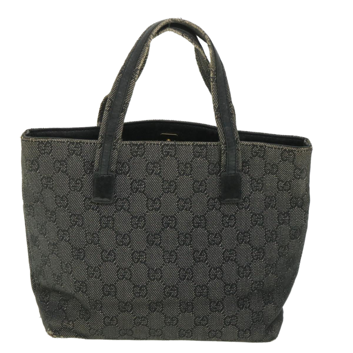 GUCCI GG Canvas Hand Bag Gray 105650 Auth 56318