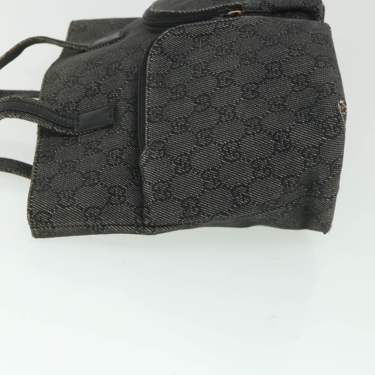 GUCCI GG Canvas Hand Bag Gray 105650 Auth 56318