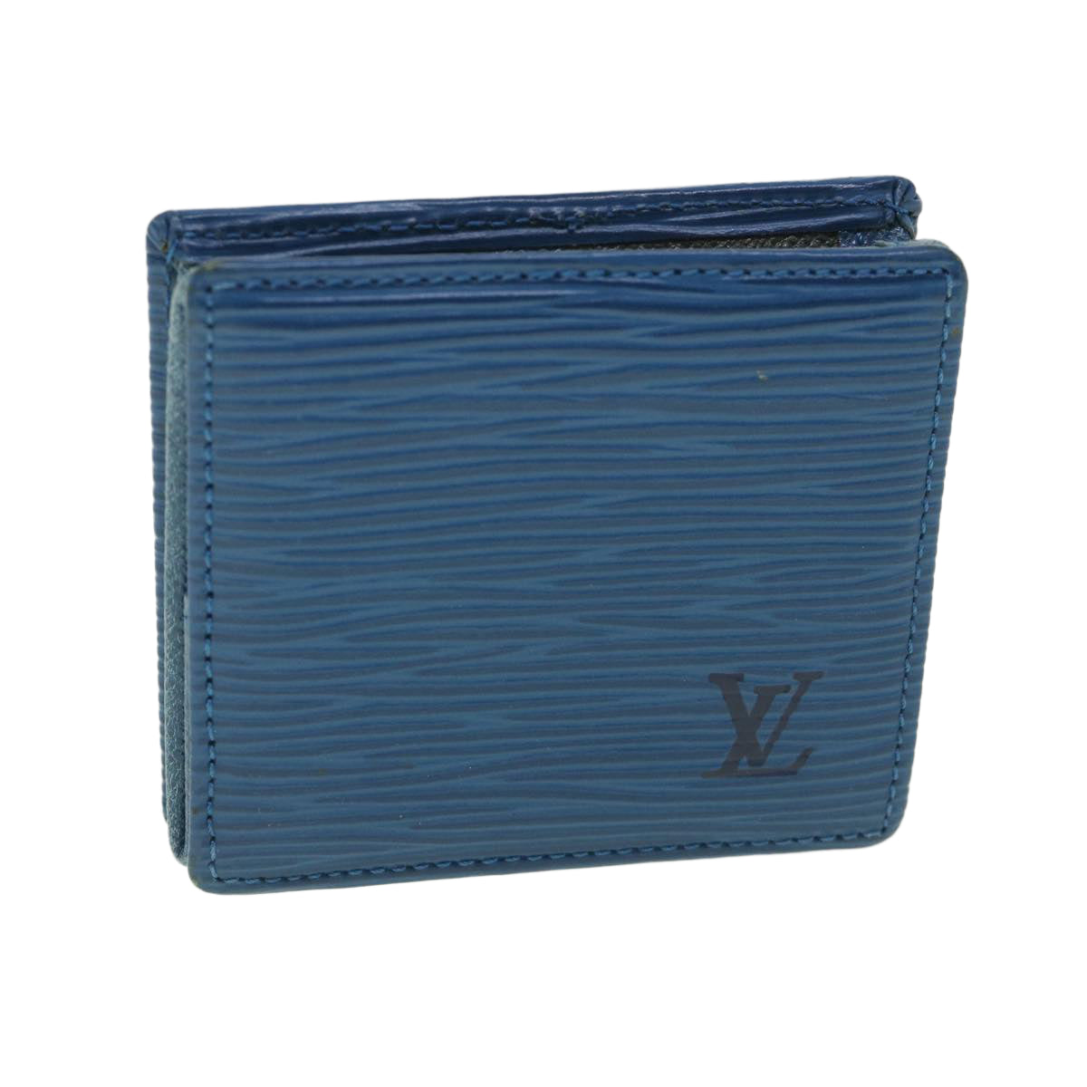 LOUIS VUITTON Epi Porte Monnaie Boite Coin Purse Blue M63695 LV Auth 56335