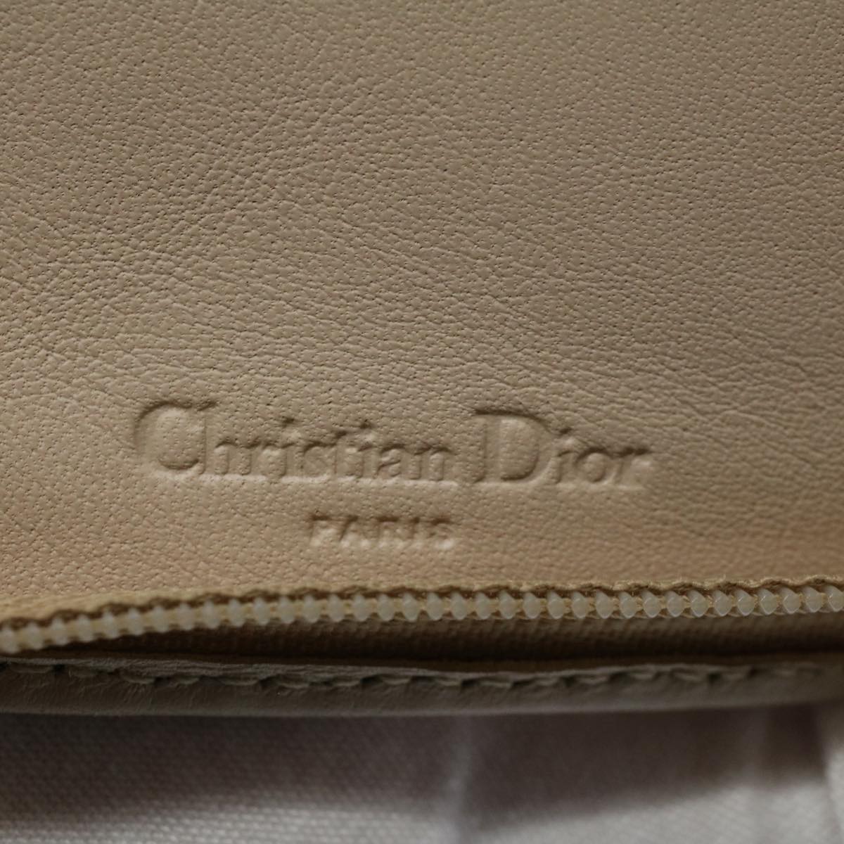 Christian Dior Trotter Canvas Pass Case PVC Leather Beige Auth 56365