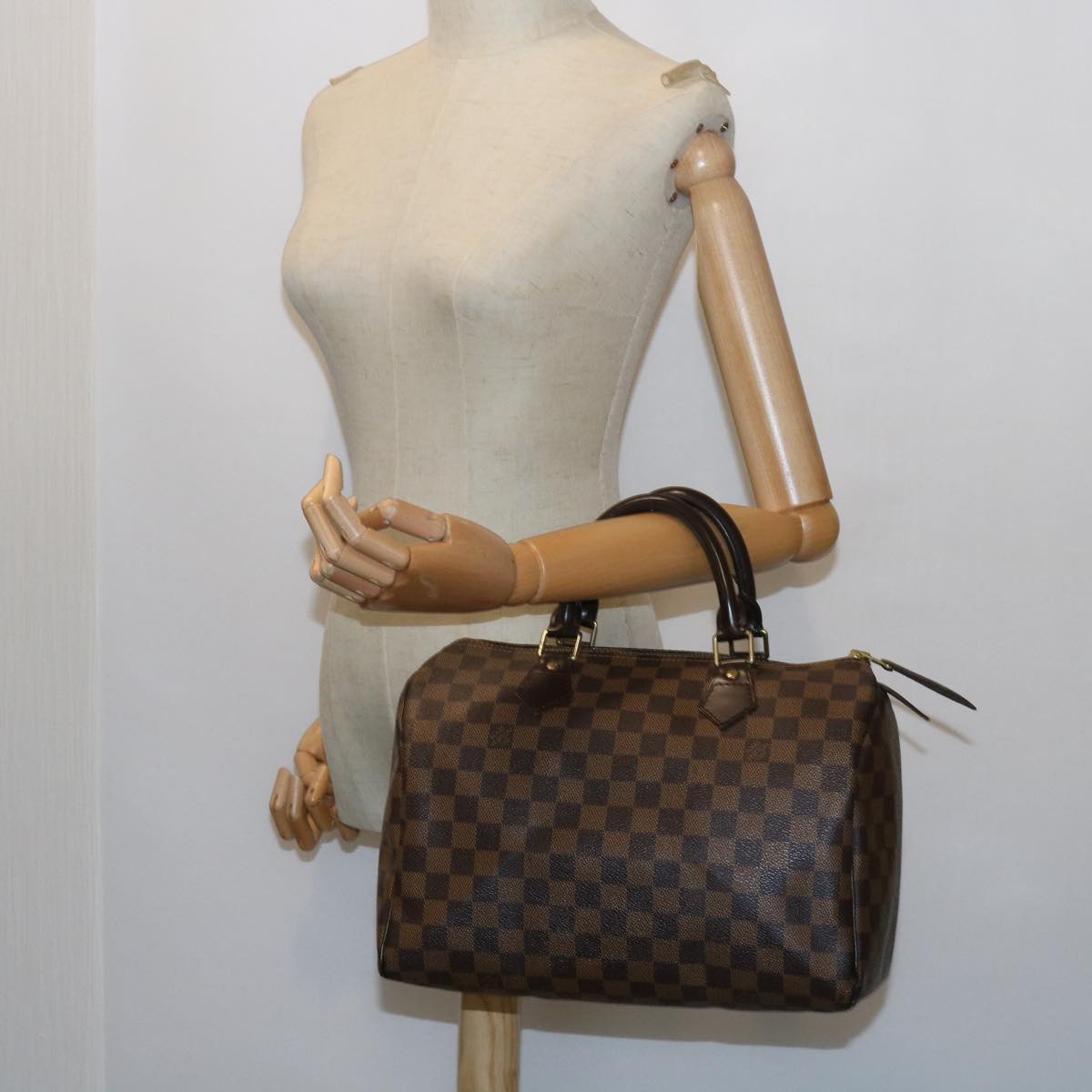 LOUIS VUITTON Damier Ebene Speedy 30 Hand Bag N41364 LV Auth 56391