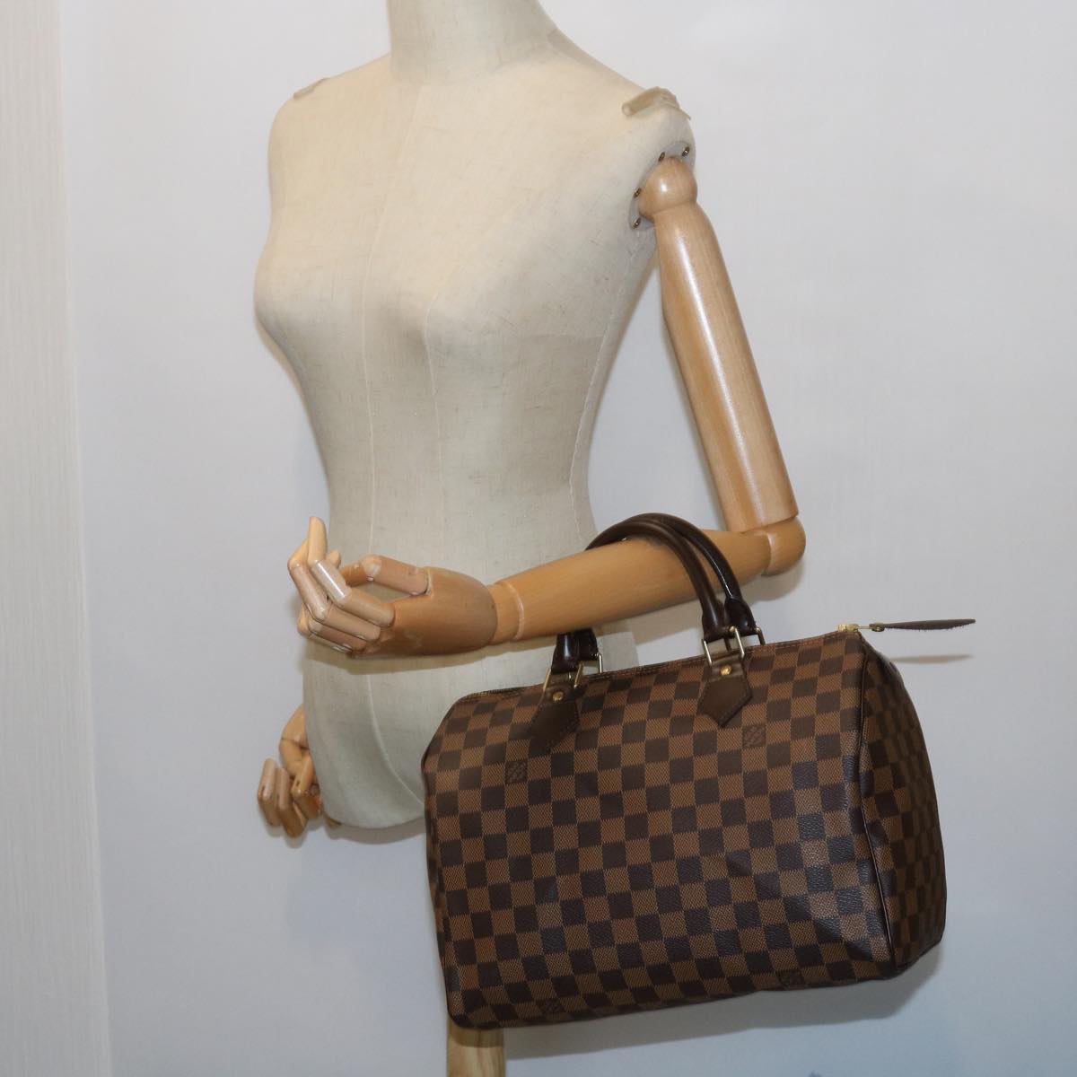 LOUIS VUITTON Damier Ebene Speedy 30 Hand Bag N41364 LV Auth 56392