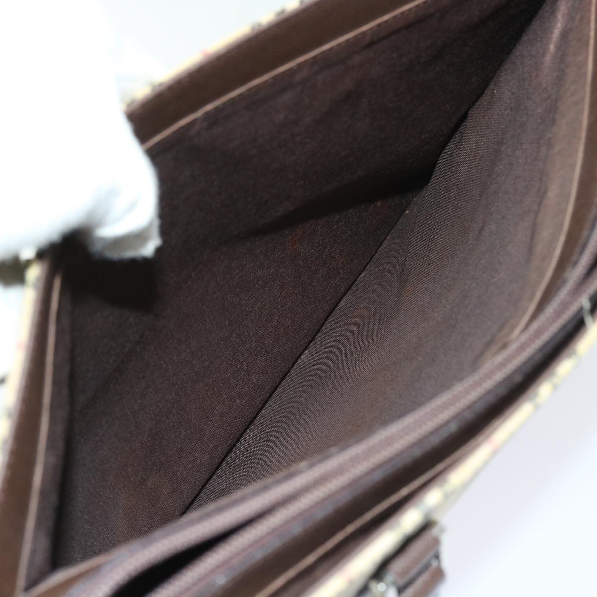BURBERRY Nova Check Tote Bag Canvas Beige Auth 56398