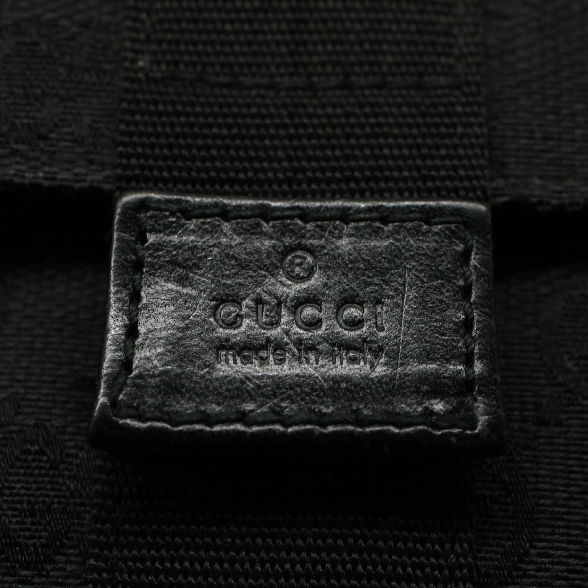 GUCCI GG Canvas Guccissima Pouch Black 039 0991 002058 Auth 56450