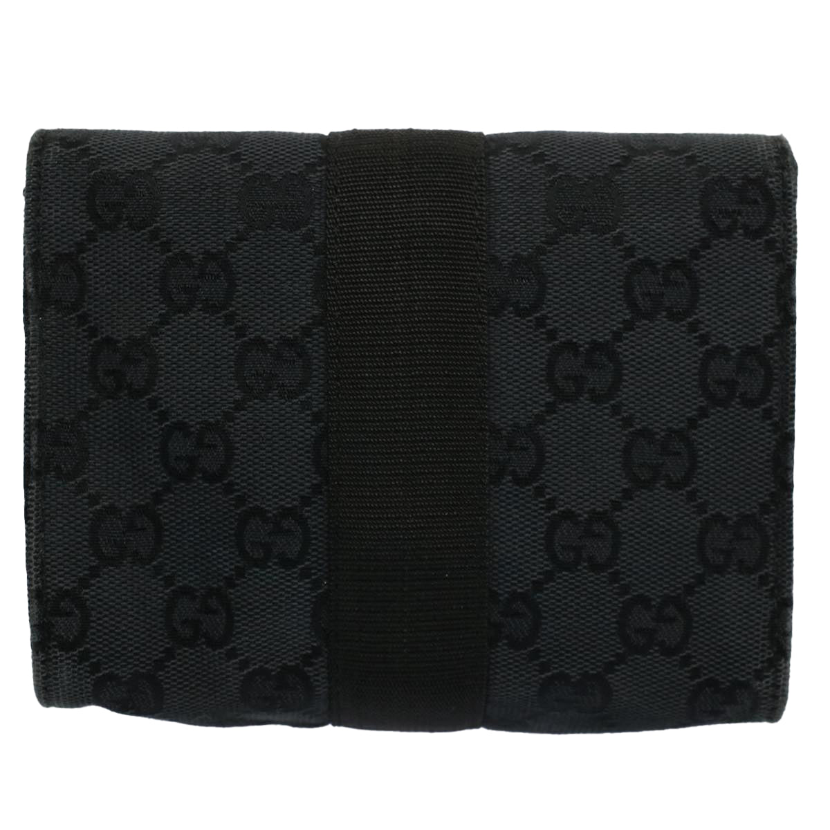 GUCCI GG Canvas Guccissima Pouch Black 039 0991 002058 Auth 56450