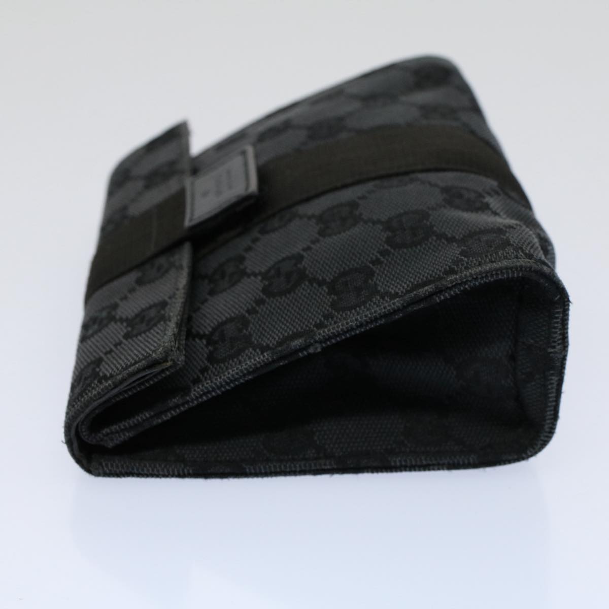 GUCCI GG Canvas Guccissima Pouch Black 039 0991 002058 Auth 56450