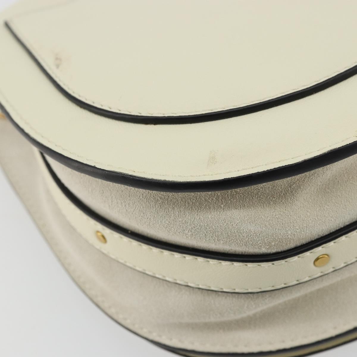 Chloe Nile Small Bracelet Shoulder Bag Leather Suede Cream Auth 56489